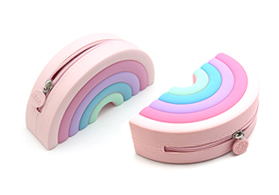 创意彩虹造型女款硅胶零钱包_化妆收纳包定制